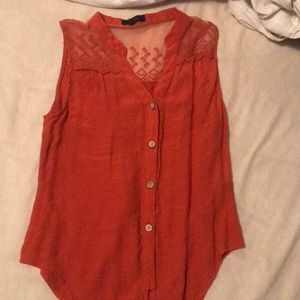 Orange tie knot shirt